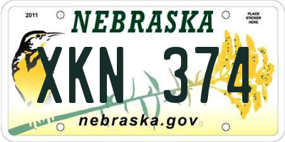 NE license plate XKN374