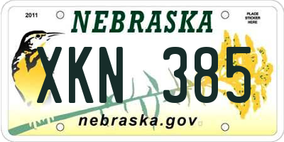 NE license plate XKN385