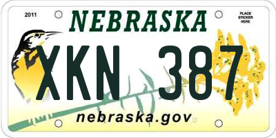 NE license plate XKN387