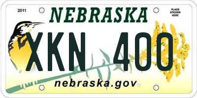 NE license plate XKN400