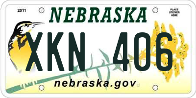 NE license plate XKN406
