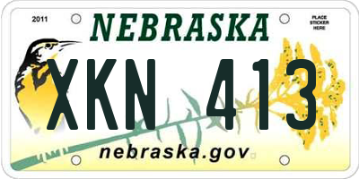 NE license plate XKN413