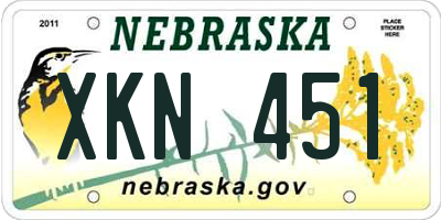 NE license plate XKN451