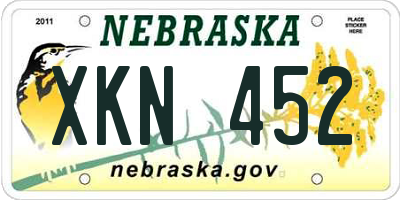 NE license plate XKN452