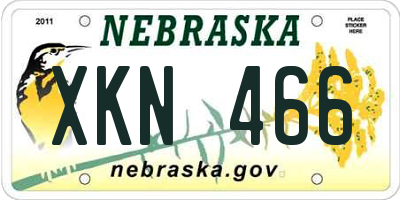 NE license plate XKN466