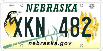 NE license plate XKN482