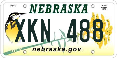 NE license plate XKN488