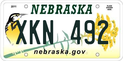 NE license plate XKN492