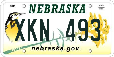 NE license plate XKN493