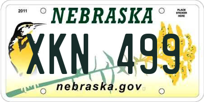 NE license plate XKN499