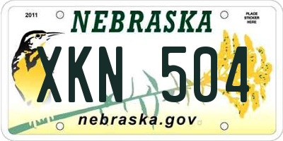 NE license plate XKN504