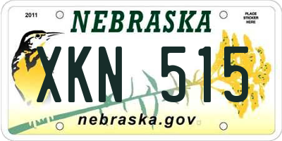 NE license plate XKN515