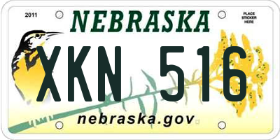 NE license plate XKN516