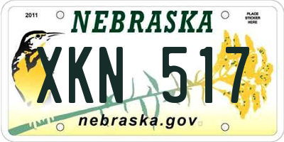NE license plate XKN517