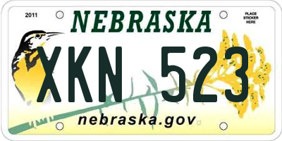 NE license plate XKN523