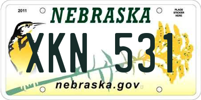 NE license plate XKN531