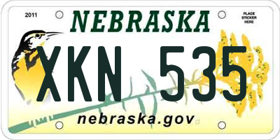 NE license plate XKN535