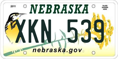 NE license plate XKN539
