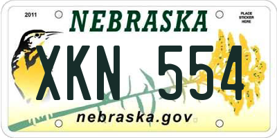 NE license plate XKN554