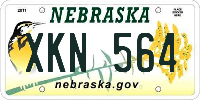NE license plate XKN564