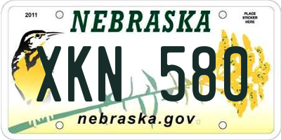 NE license plate XKN580