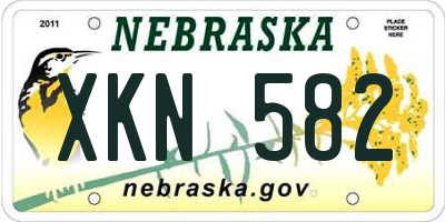 NE license plate XKN582