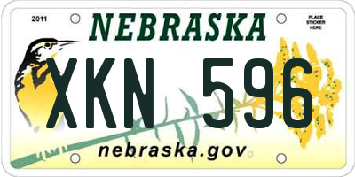 NE license plate XKN596