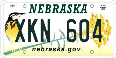 NE license plate XKN604