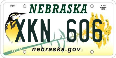 NE license plate XKN606