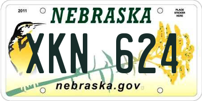 NE license plate XKN624