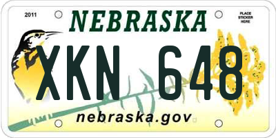 NE license plate XKN648