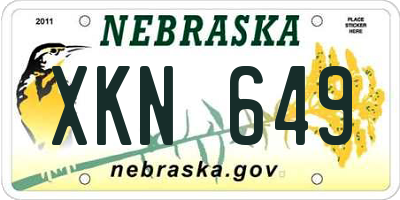 NE license plate XKN649