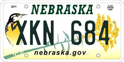 NE license plate XKN684