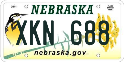 NE license plate XKN688