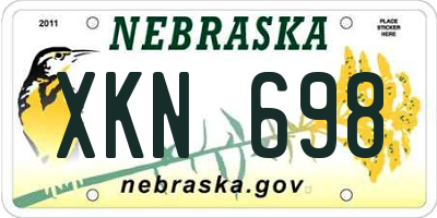 NE license plate XKN698