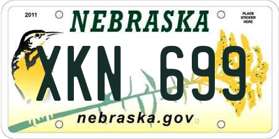 NE license plate XKN699