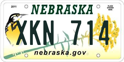 NE license plate XKN714