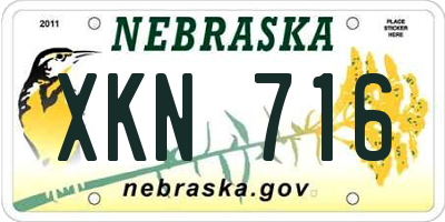 NE license plate XKN716