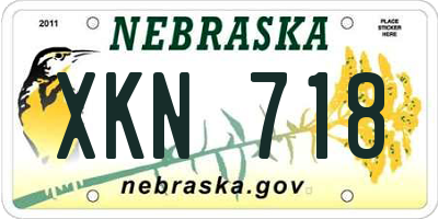 NE license plate XKN718