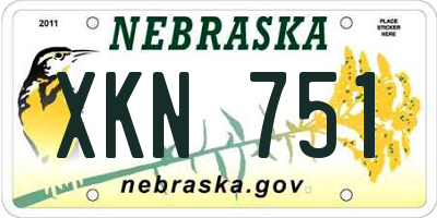 NE license plate XKN751