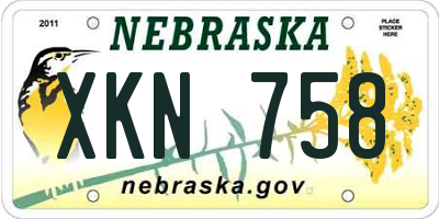 NE license plate XKN758