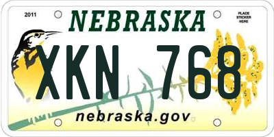 NE license plate XKN768