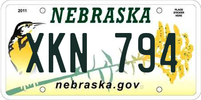 NE license plate XKN794