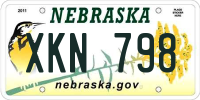 NE license plate XKN798