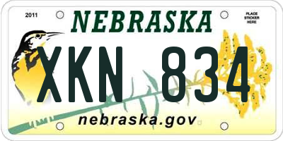 NE license plate XKN834