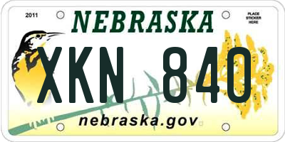 NE license plate XKN840