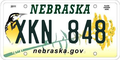 NE license plate XKN848