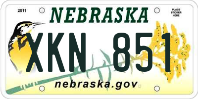 NE license plate XKN851