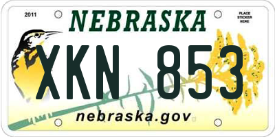 NE license plate XKN853