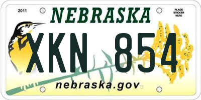 NE license plate XKN854